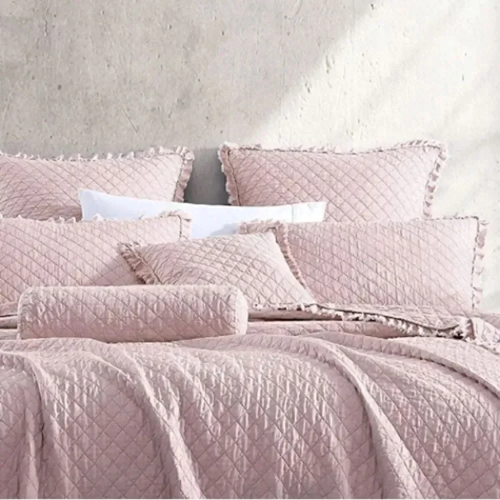 Brielle Home Ravi Stone Washed Quilted Decorative Throw Pillow, 18